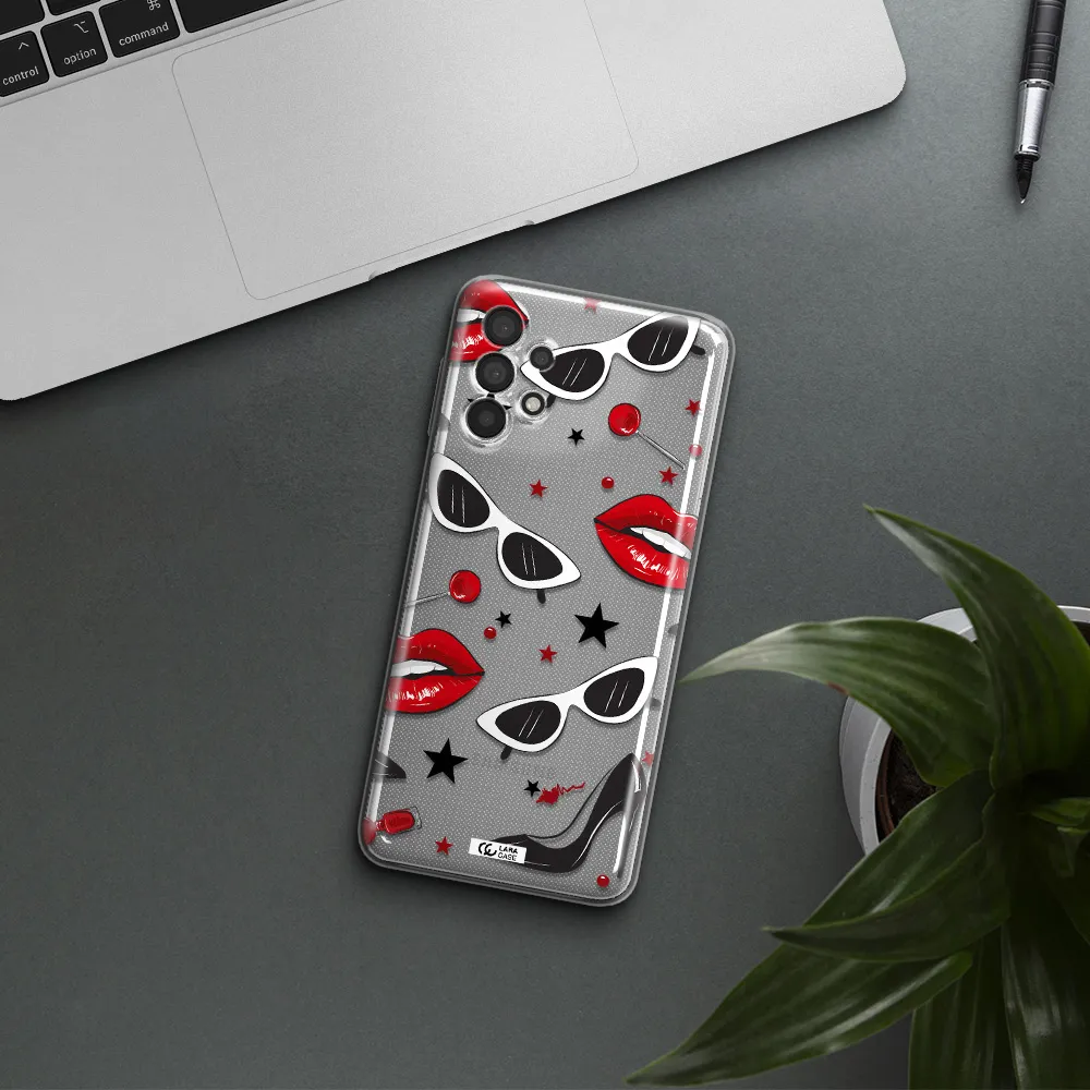Red Lips Samsung A32 Clear TPU Case