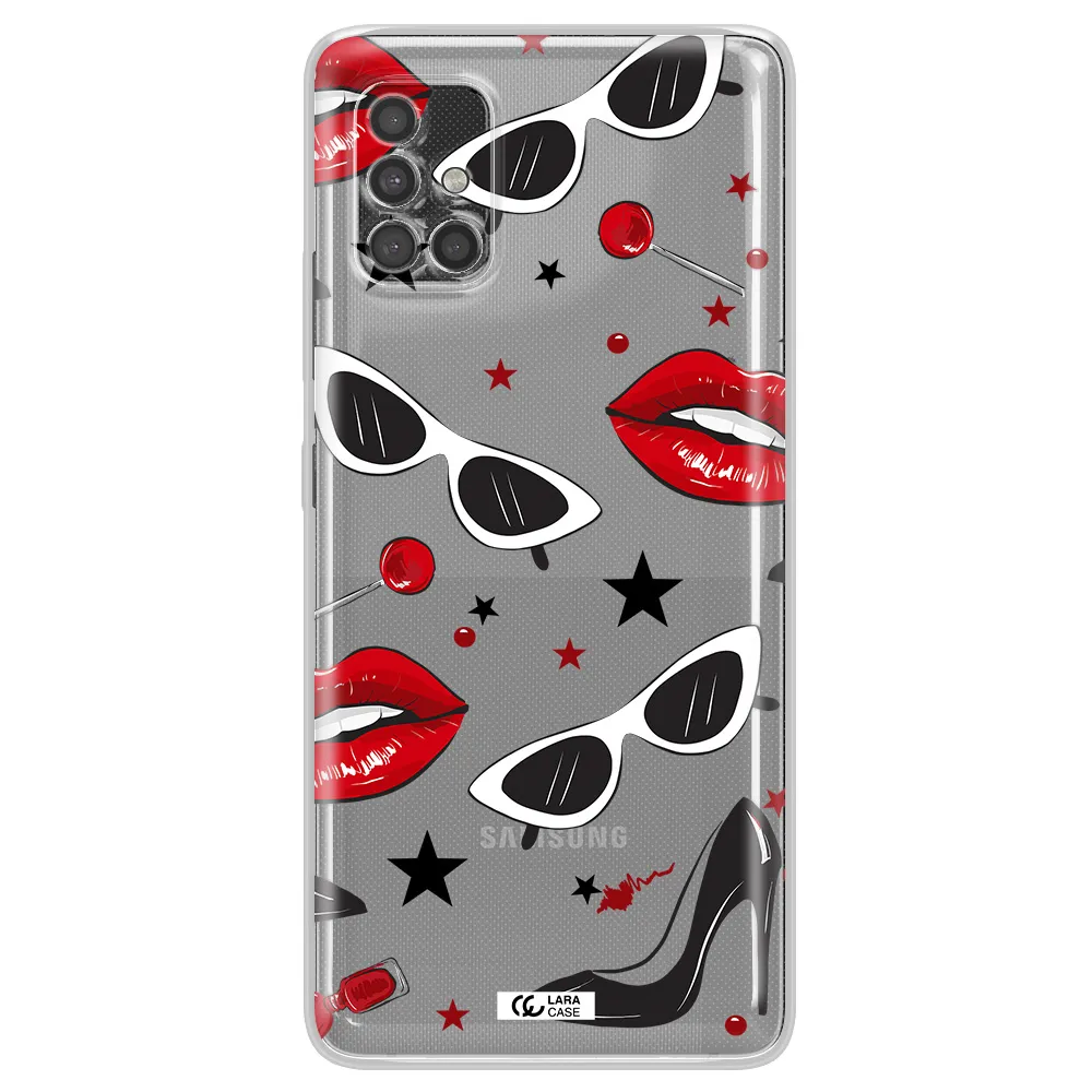Red Lips Samsung A40S Clear Tpu Case