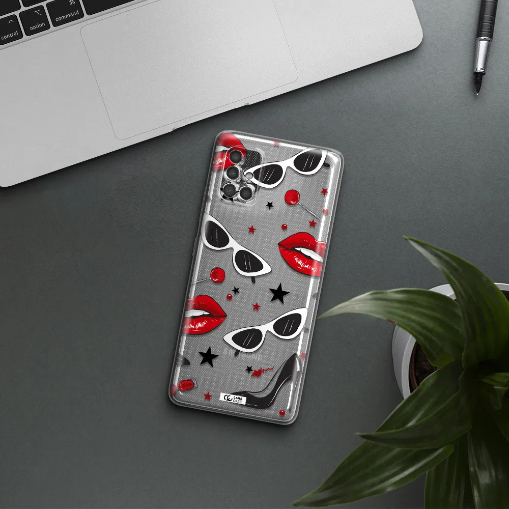 Red Lips Samsung A40S Clear Tpu Case