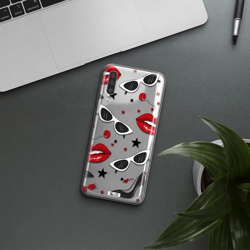 Red Lips Samsung A50 Clear TPU Case