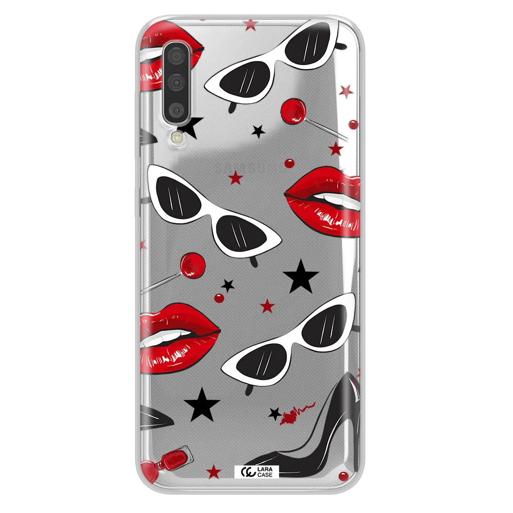 Red Lips Samsung A50S Clear Tpu Case