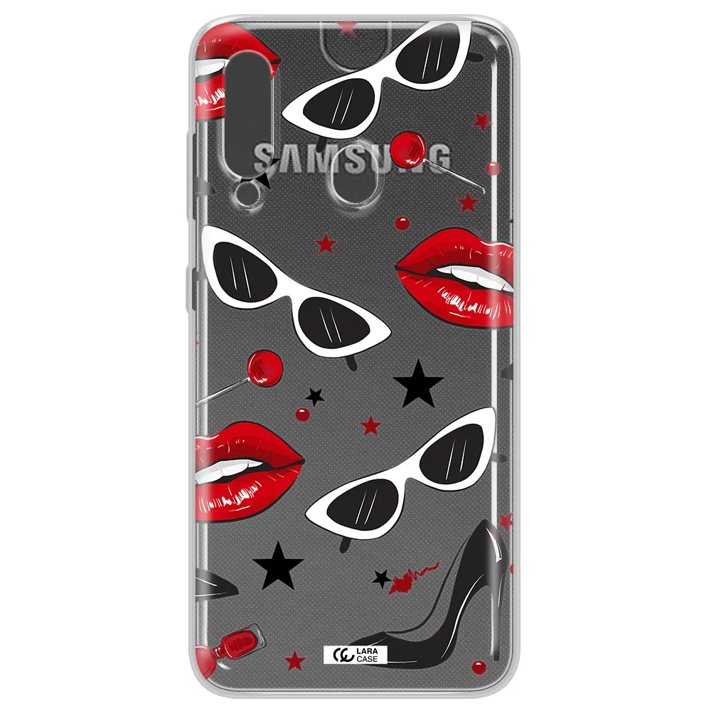 Red Lips Samsung A60 Clear TPU Case