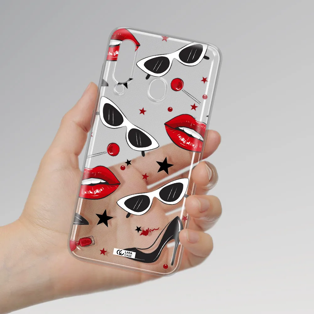 Red Lips Samsung A60 Clear TPU Case