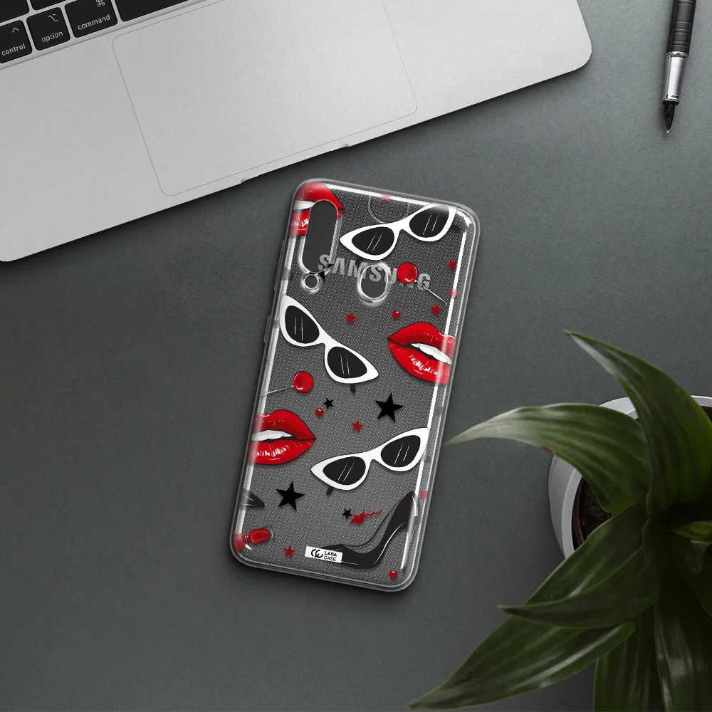 Red Lips Samsung A60 Clear TPU Case