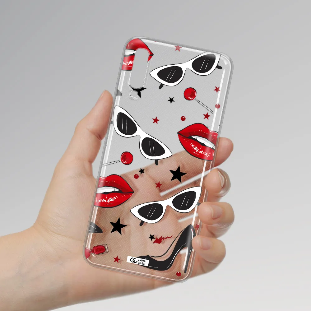 Red Lips Samsung A70 Clear TPU Case