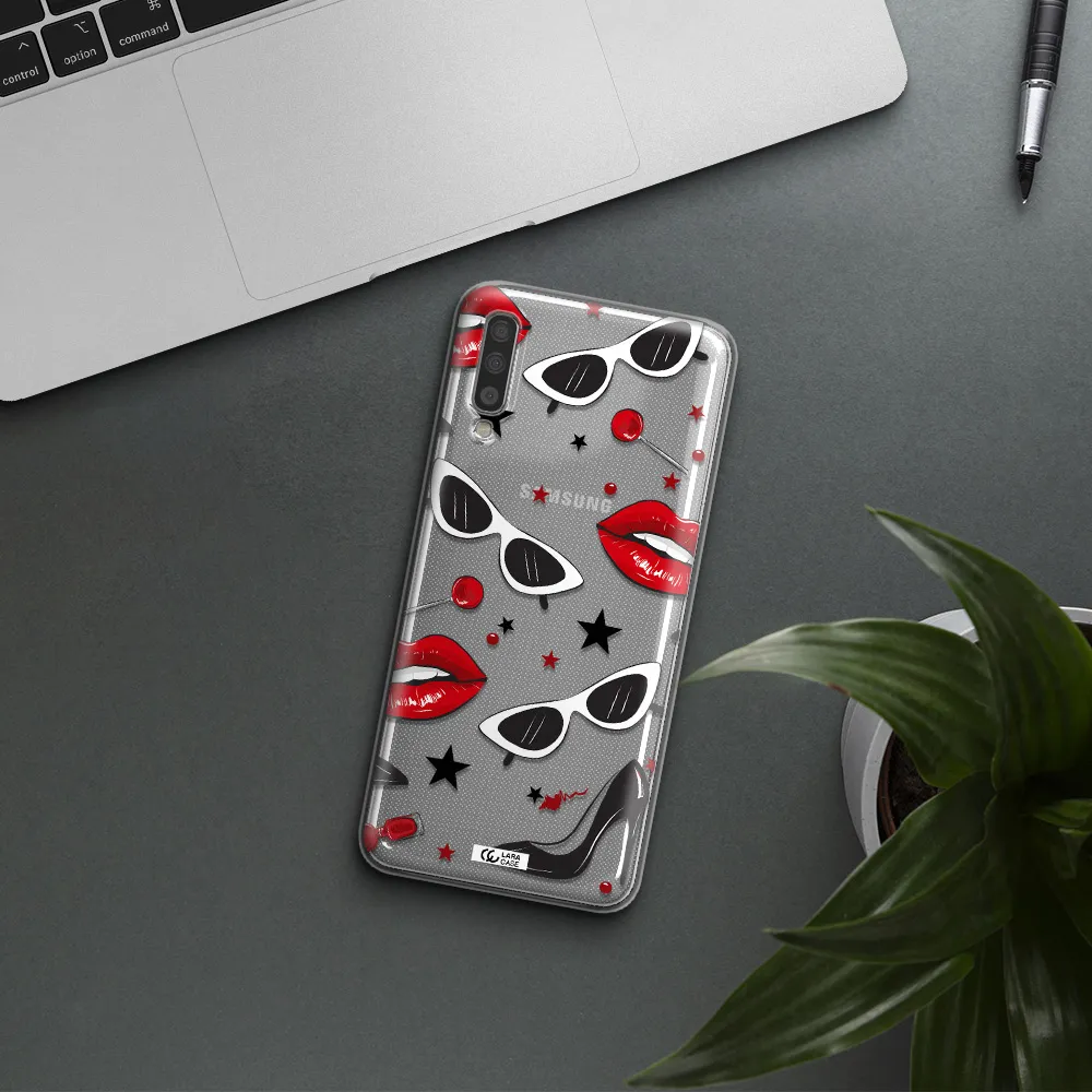 Red Lips Samsung A70S Clear Tpu Case