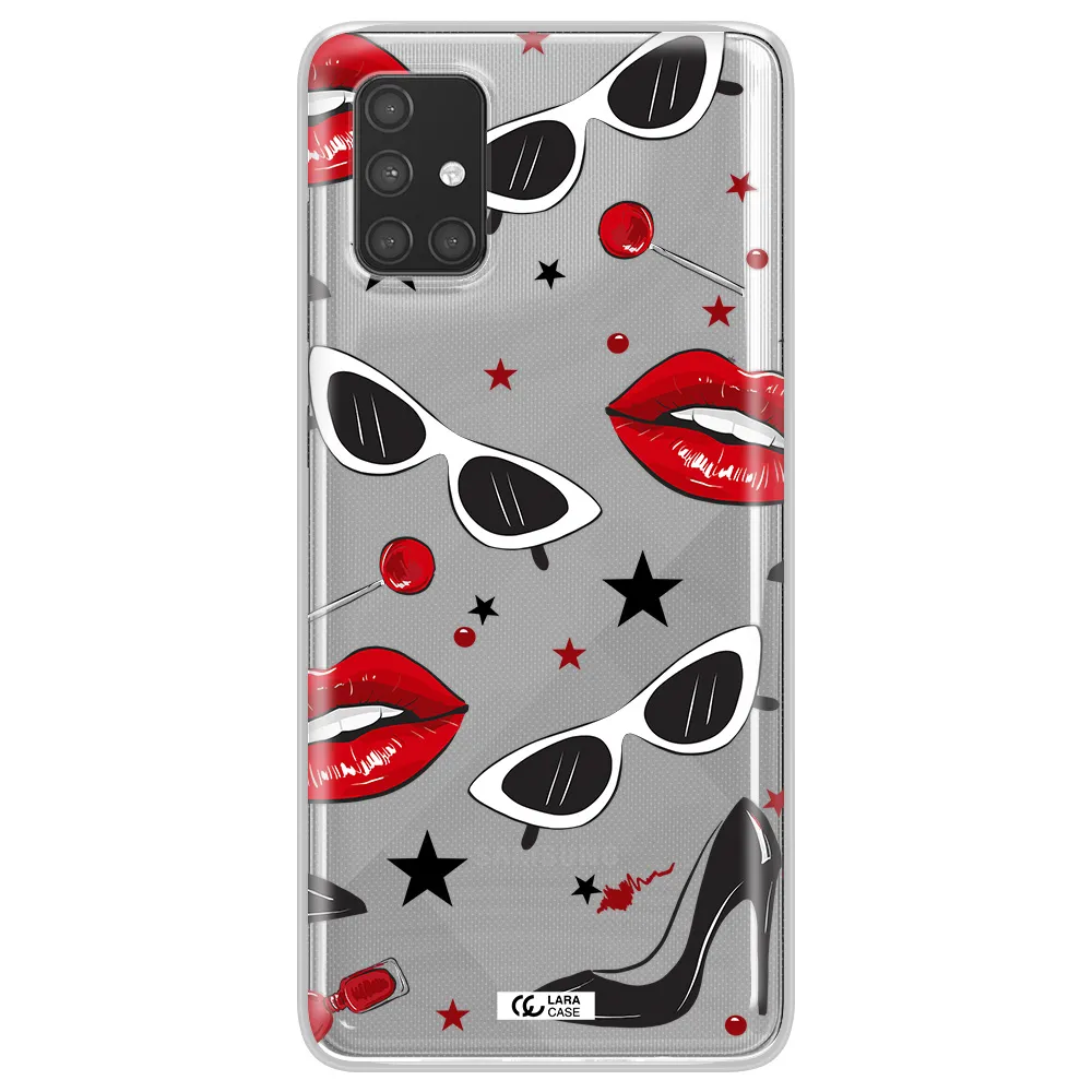 Red Lips Samsung A71 Clear TPU Case