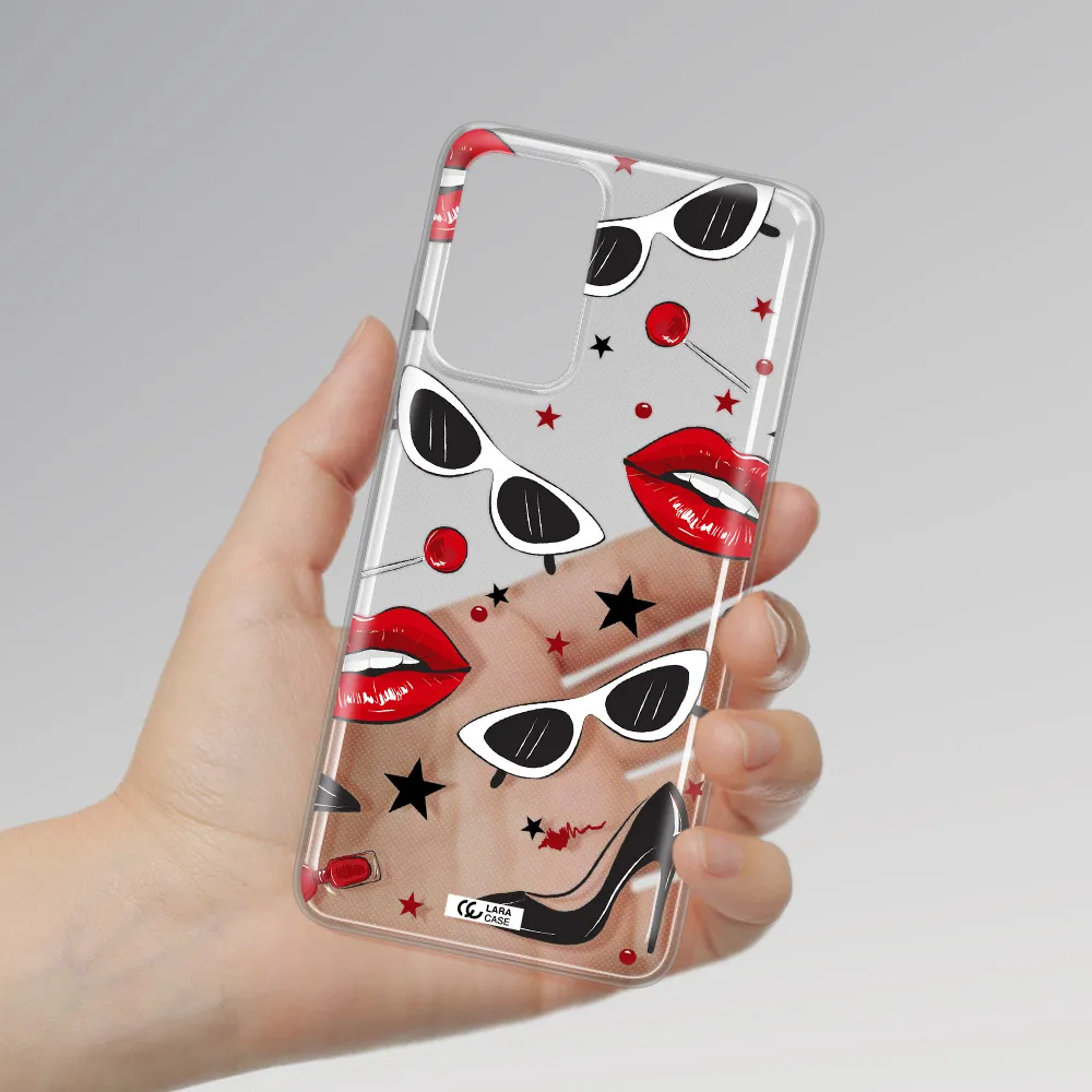 Red Lips Samsung A72 Clear TPU Case