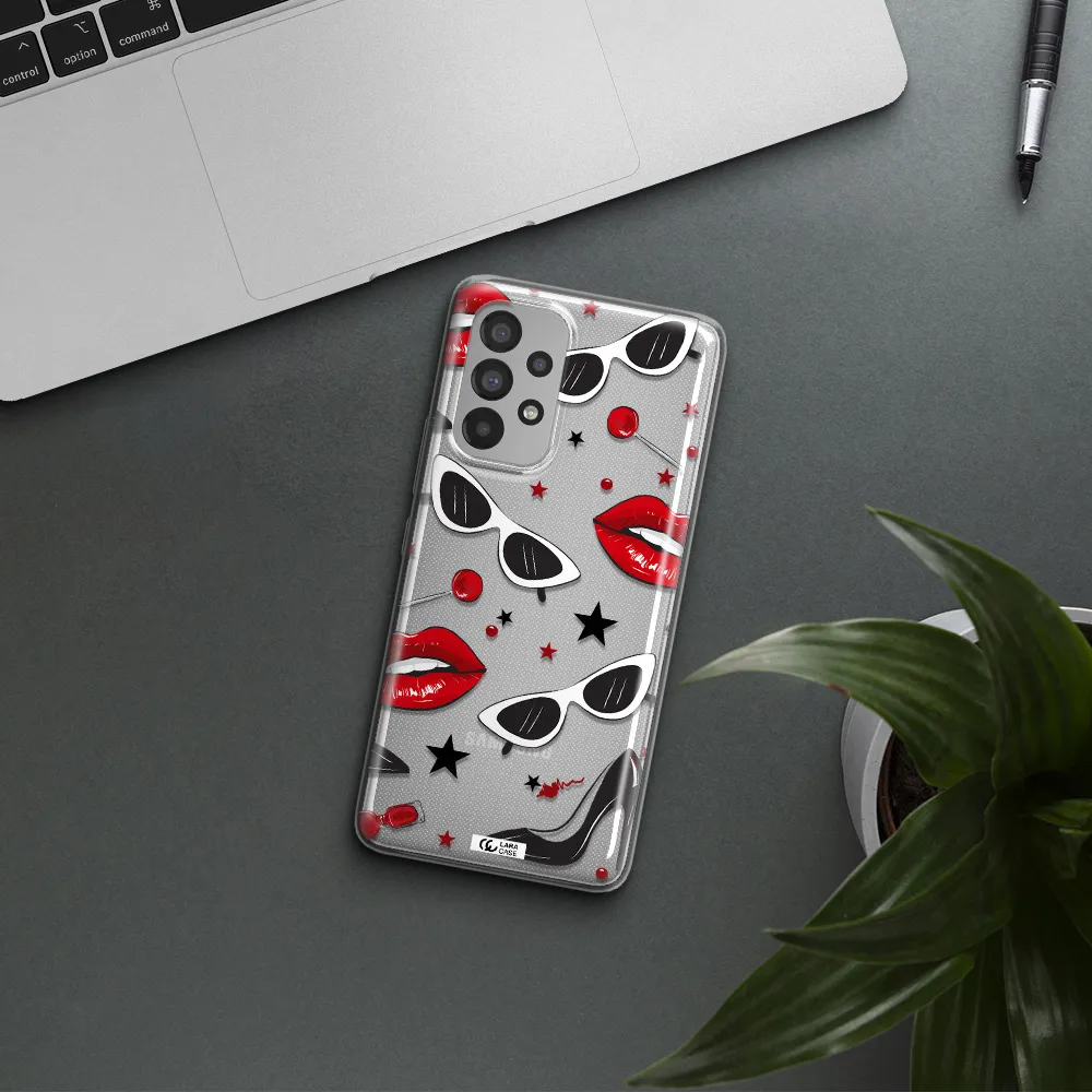 Red Lips Samsung A73 Clear TPU Case