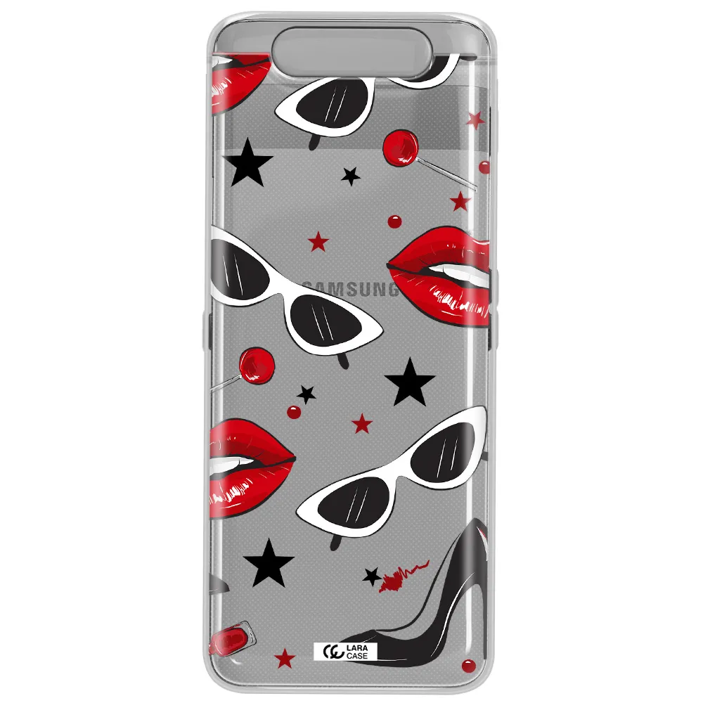 Red Lips Samsung A80 Clear TPU Case