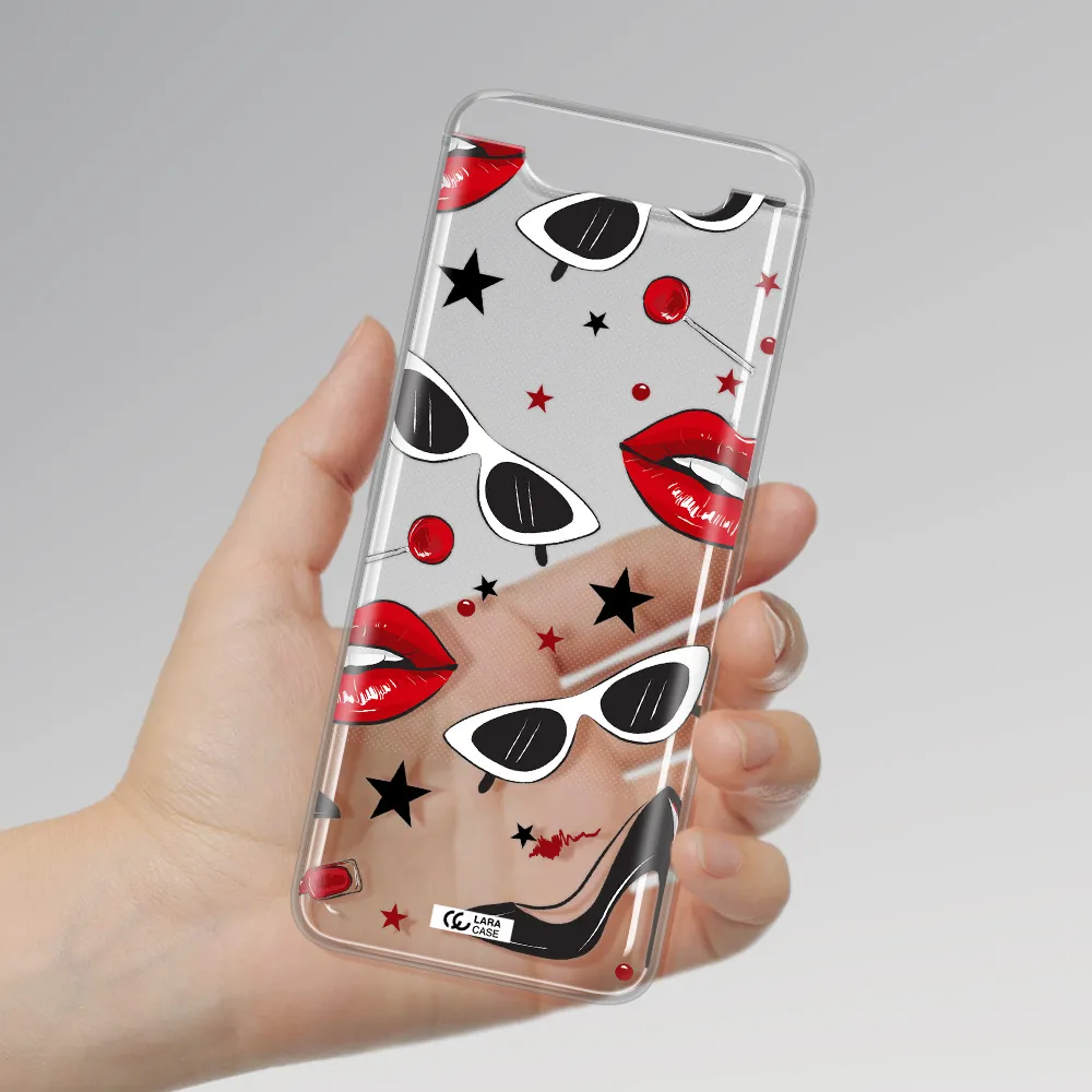 Red Lips Samsung A80 Clear TPU Case