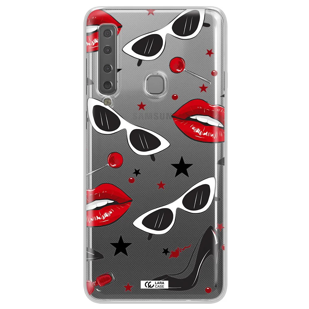 Red Lips Samsung A9 2018 Clear TPU Case