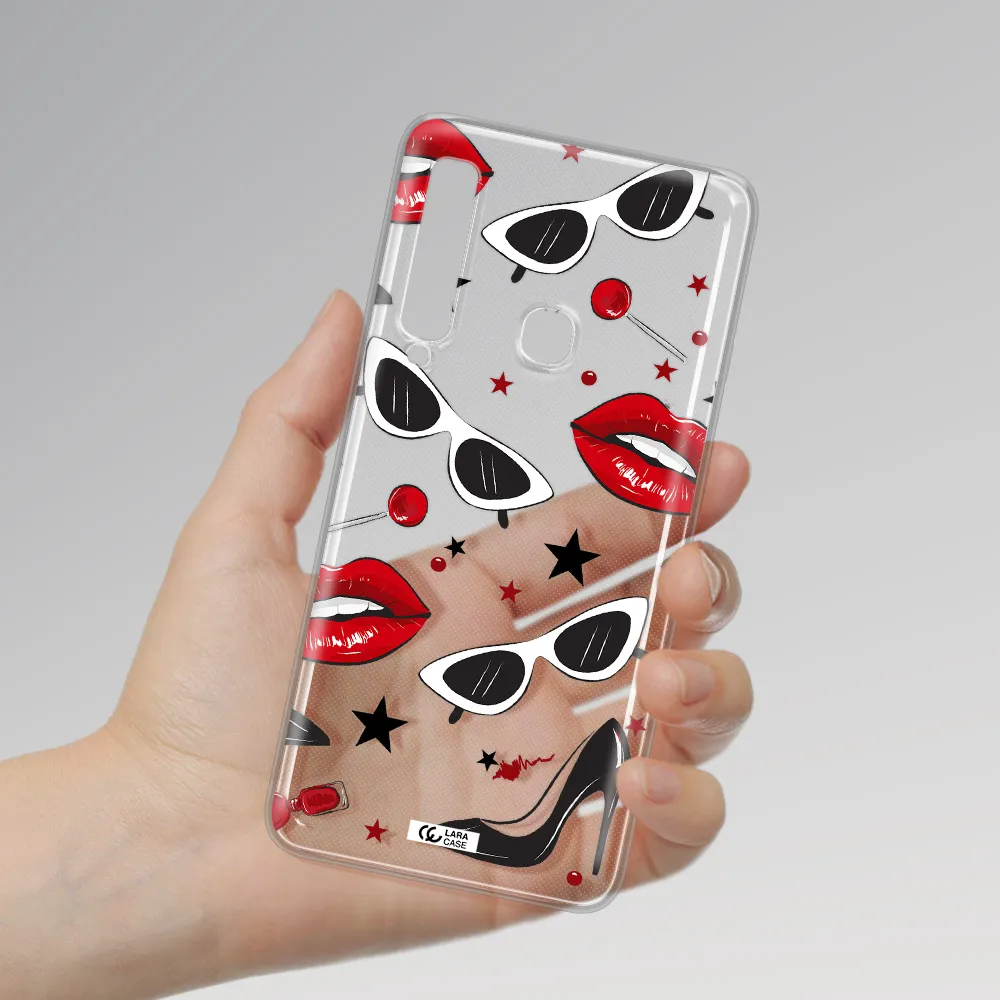 Red Lips Samsung A9 2018 Clear TPU Case