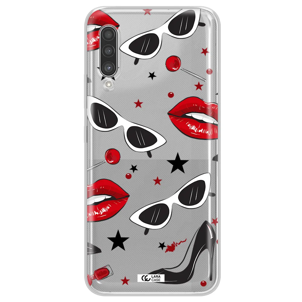 Red Lips Samsung A90 Clear TPU Case