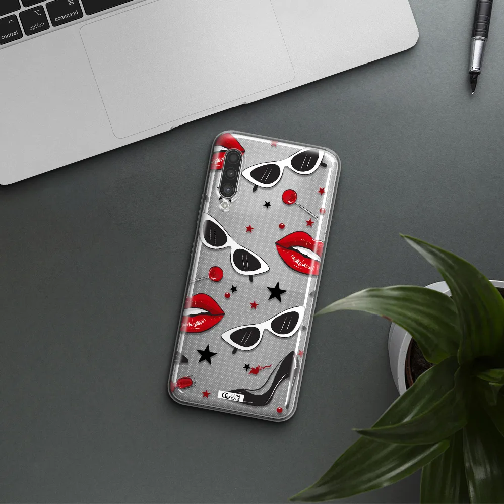Red Lips Samsung A90 Clear TPU Case