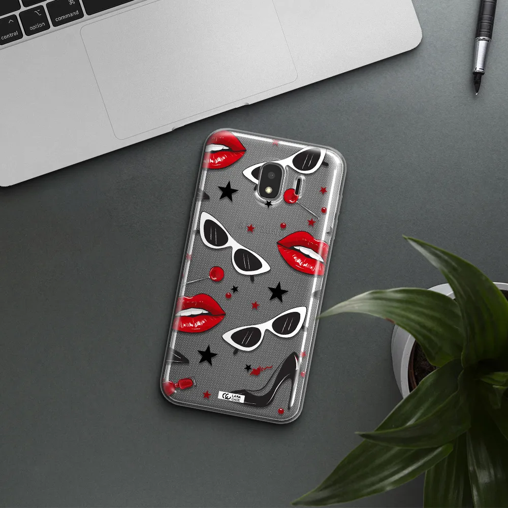 Red Lips Samsung J4 Clear TPU Case