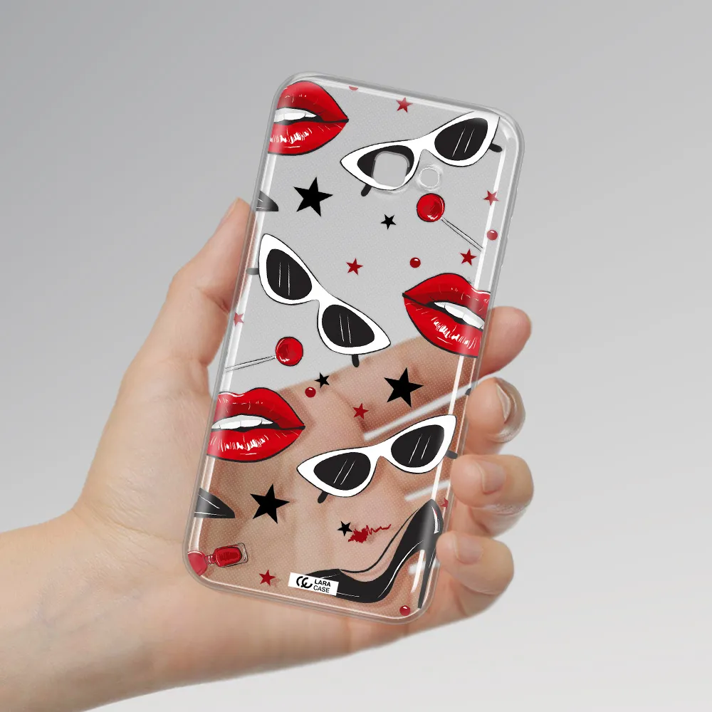 Red Lips Samsung J4 Plus Clear TPU Case