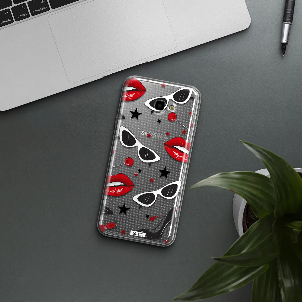 Red Lips Samsung J4 Plus Clear TPU Case