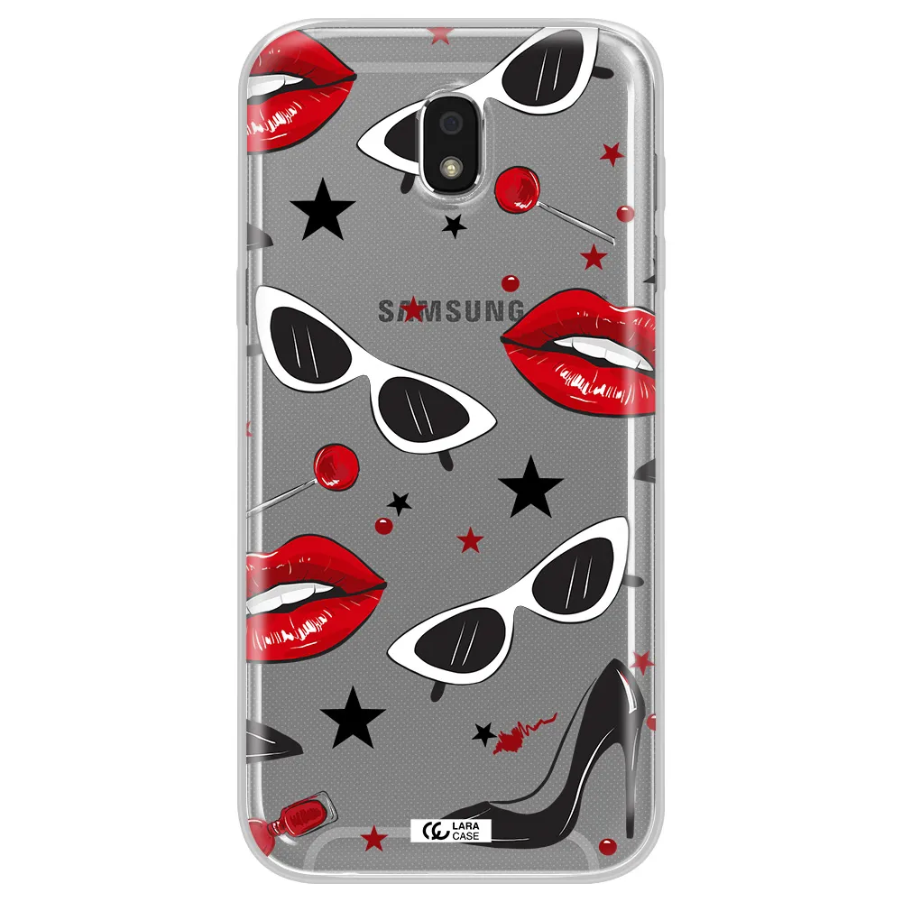 Red Lips Samsung J5 2017 Clear TPU Case