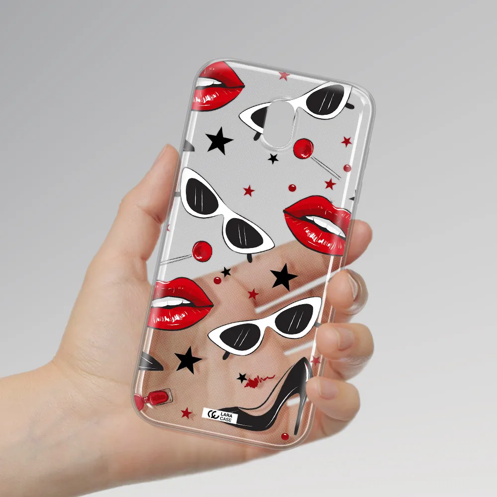 Red Lips Samsung J5 2017 Clear TPU Case