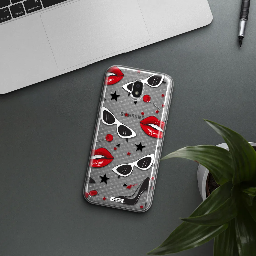 Red Lips Samsung J5 2017 Clear TPU Case