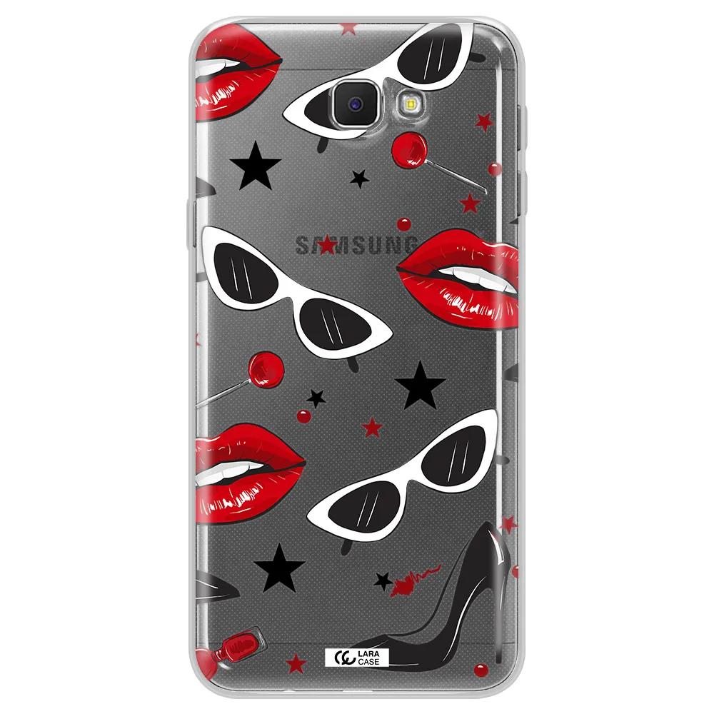Red Lips Samsung J5 Prime Clear TPU Case