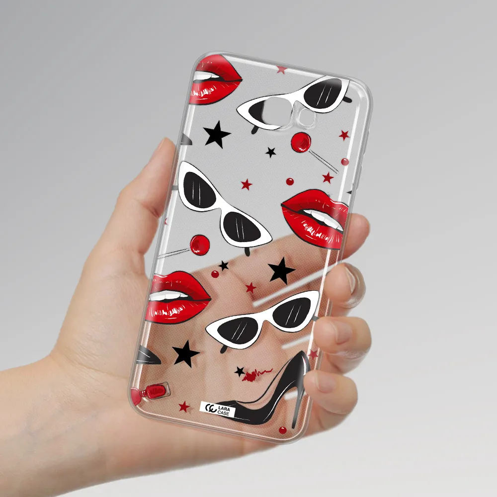 Red Lips Samsung J5 Prime Clear TPU Case
