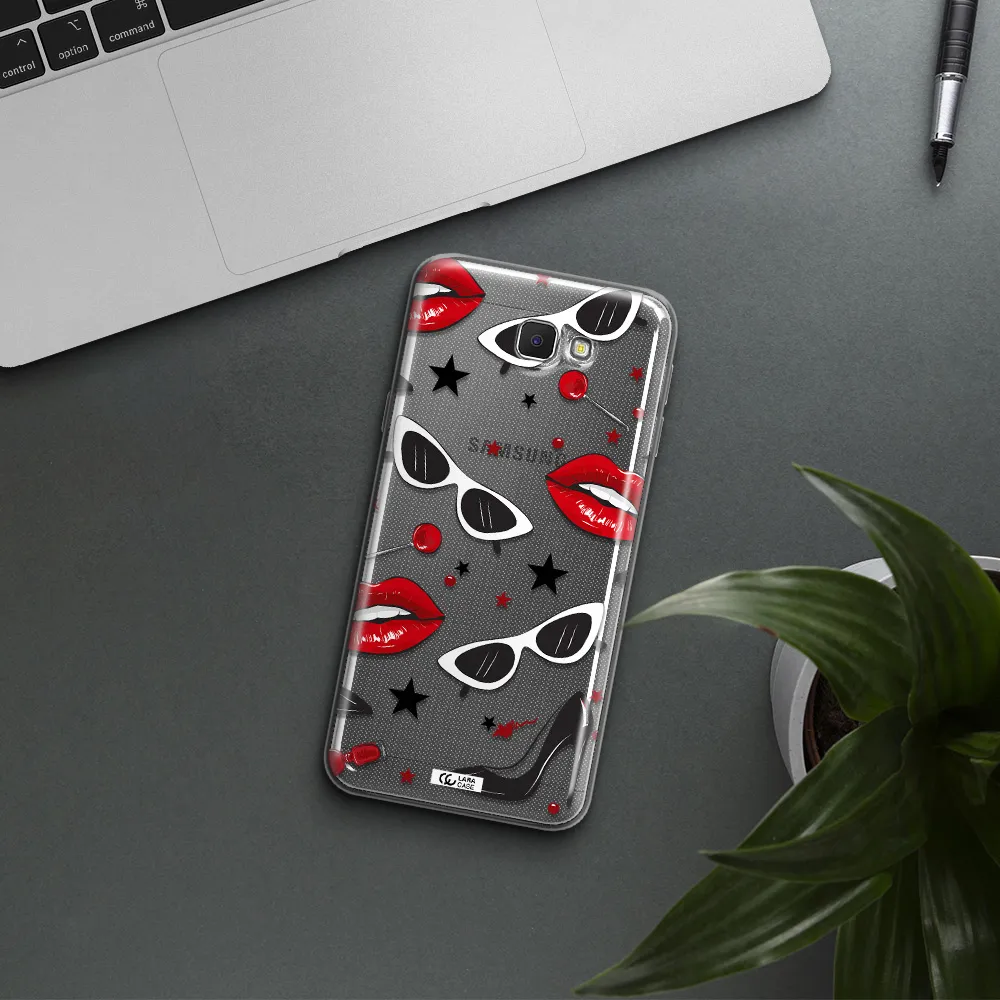 Red Lips Samsung J5 Prime Clear TPU Case