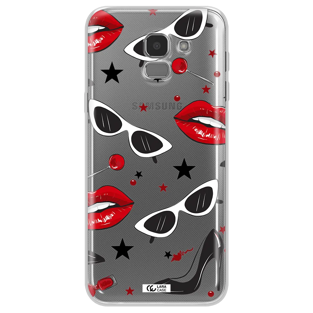 Red Lips Samsung J6 Clear TPU Case