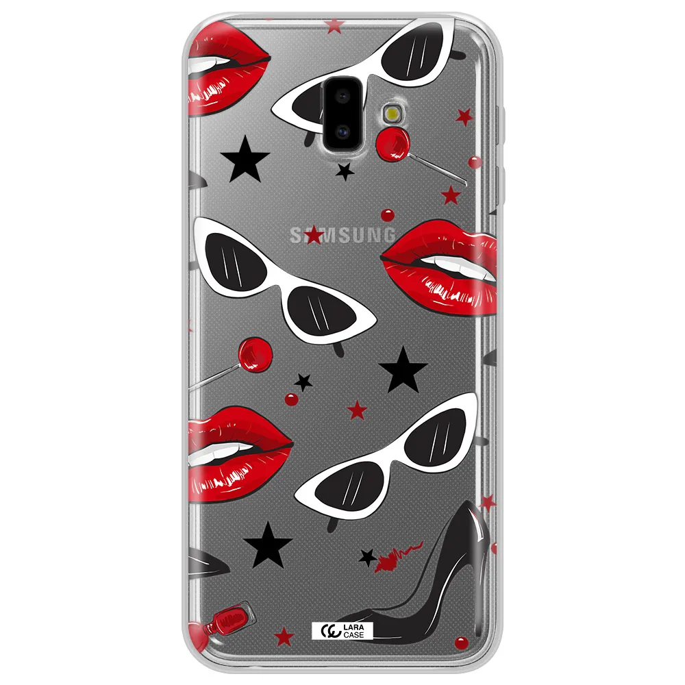 Red Lips Samsung J6 Plus Clear TPU Case