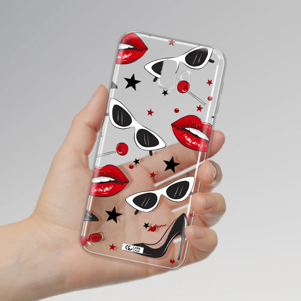 Red Lips Samsung J6 Plus Clear TPU Case