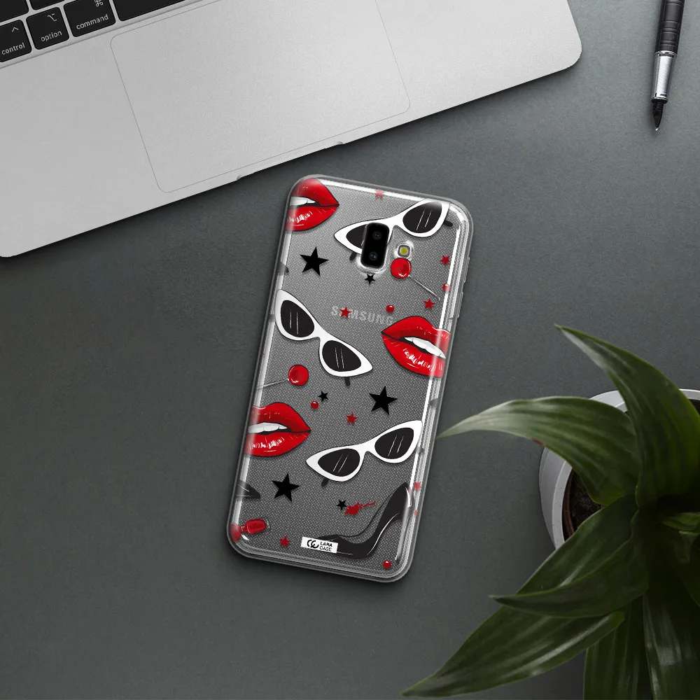 Red Lips Samsung J6 Plus Clear TPU Case