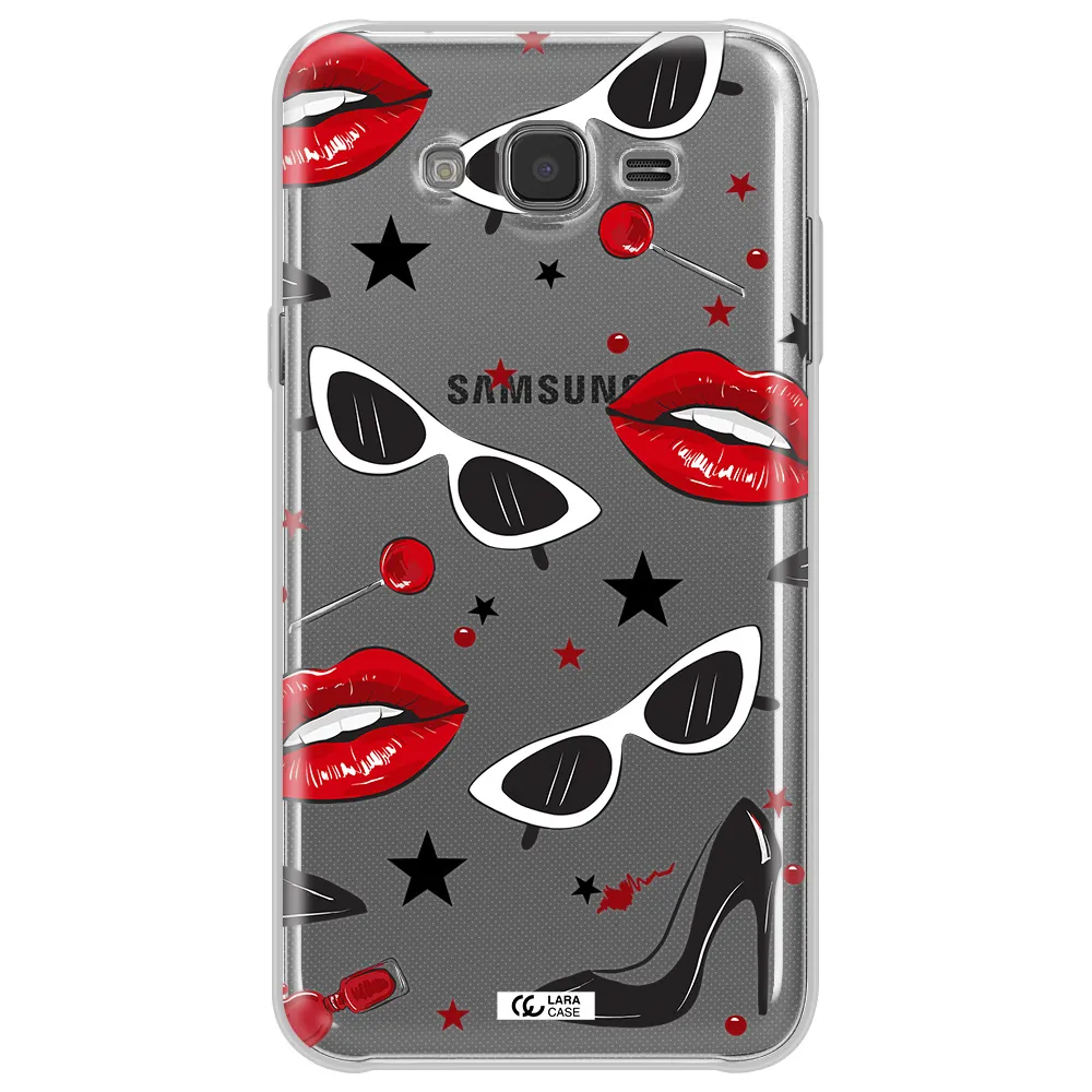 Red Lips Samsung J7 Clear TPU Case