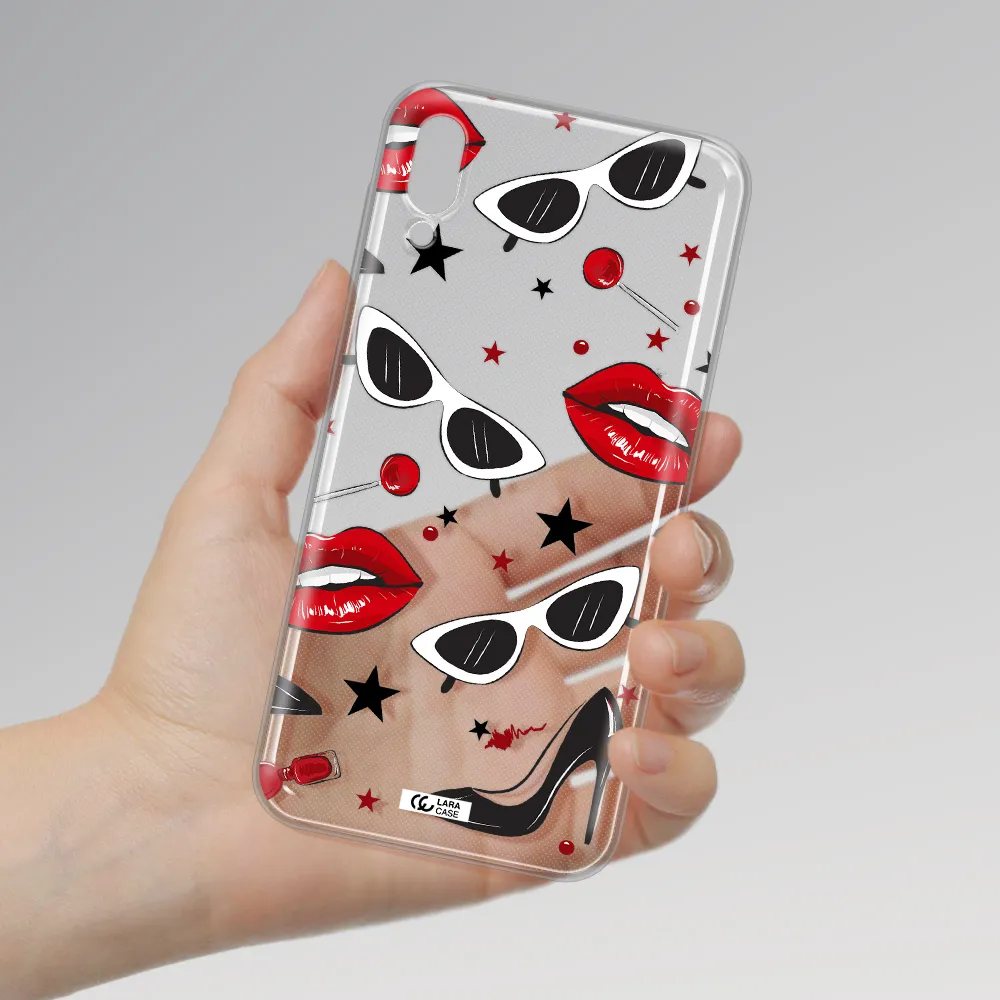 Red Lips Samsung M10 Clear TPU Case