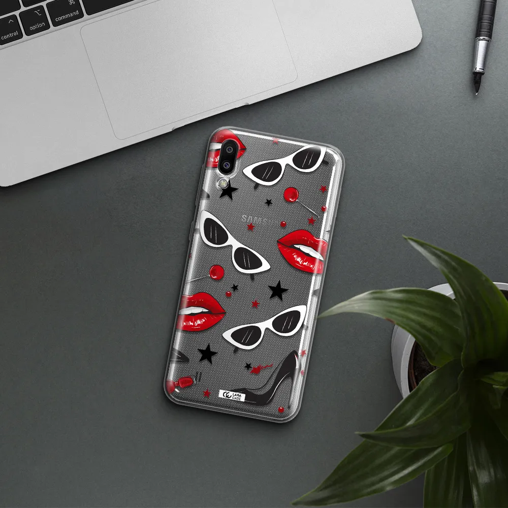 Red Lips Samsung M10 Clear TPU Case