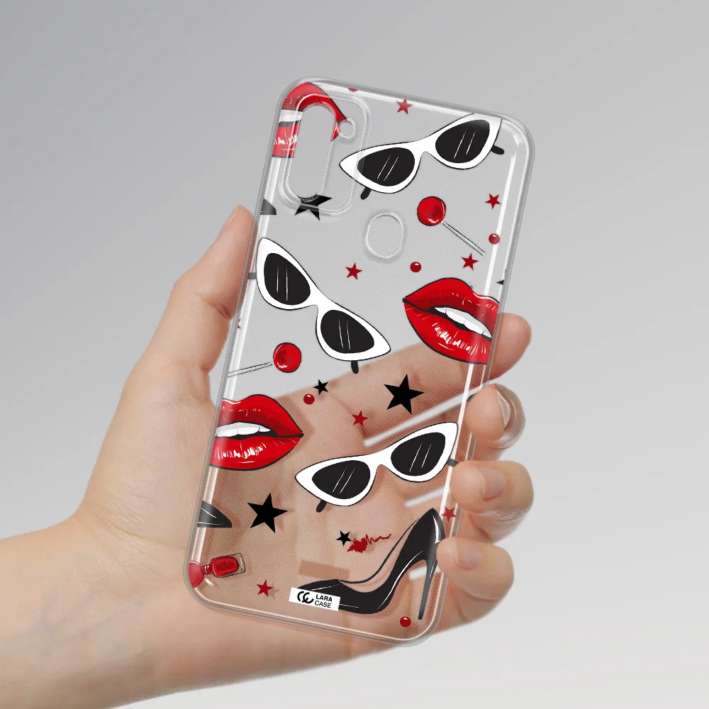 Red Lips Samsung M11 Clear TPU Case