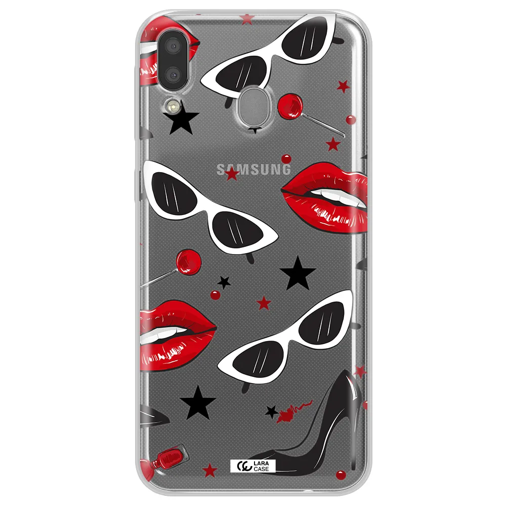 Red Lips Samsung M20 Clear TPU Case