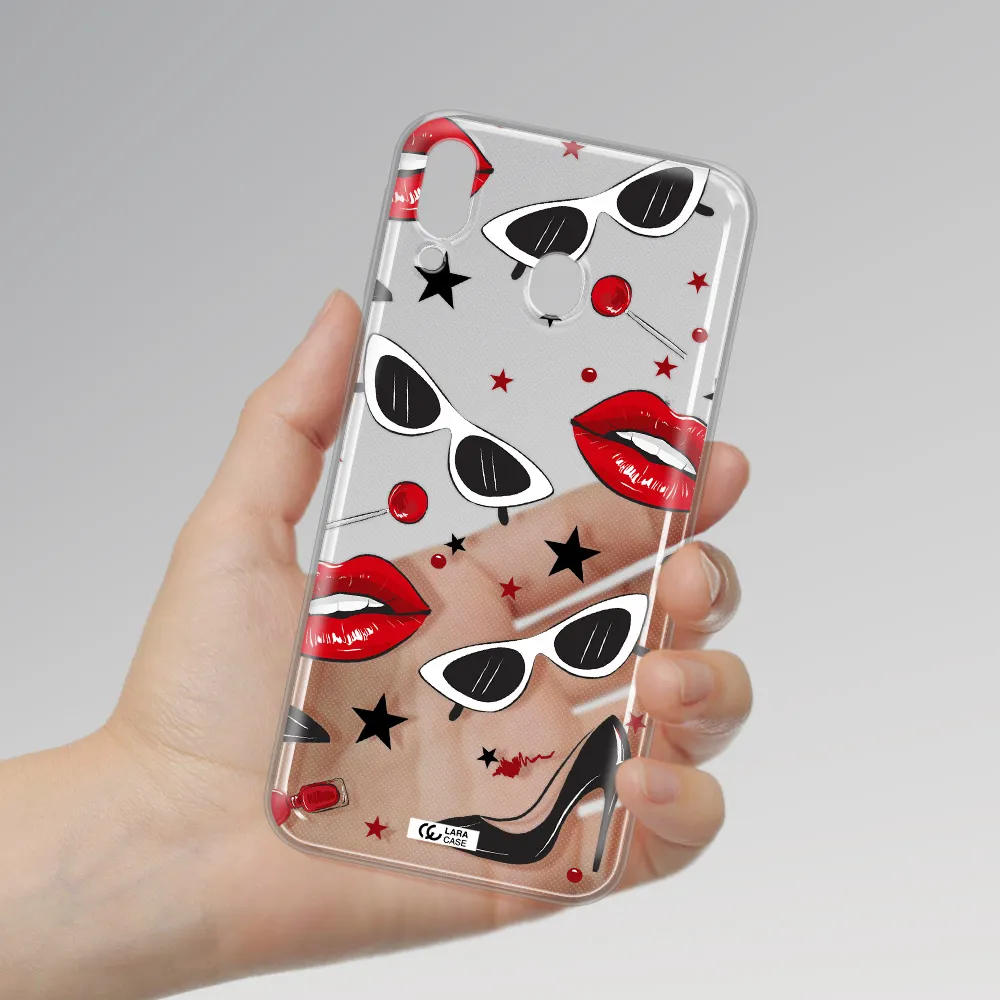 Red Lips Samsung M20 Clear TPU Case
