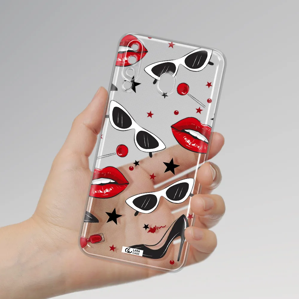 Red Lips Samsung M30 Clear TPU Case