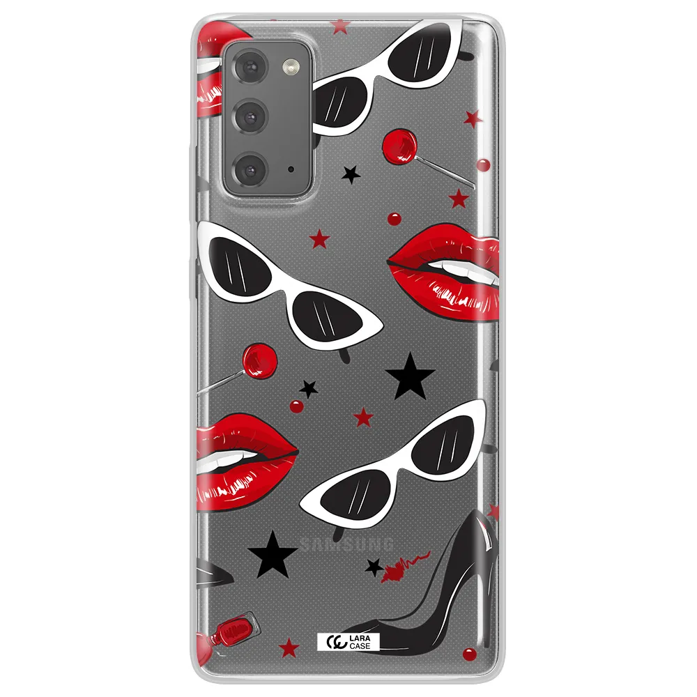 Red Lips Samsung Note 20 Clear TPU Case