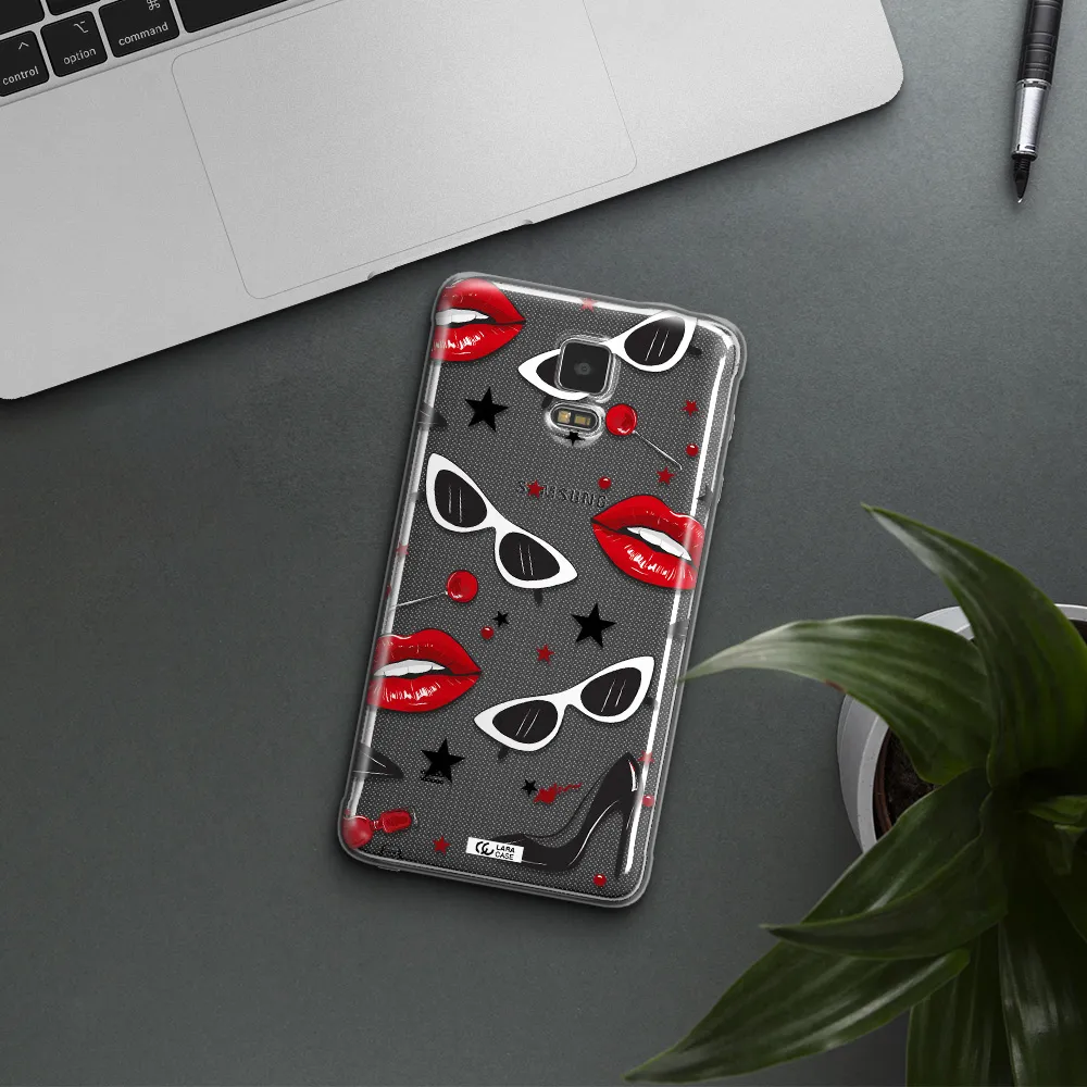 Red Lips Samsung Note 4 Clear TPU Case