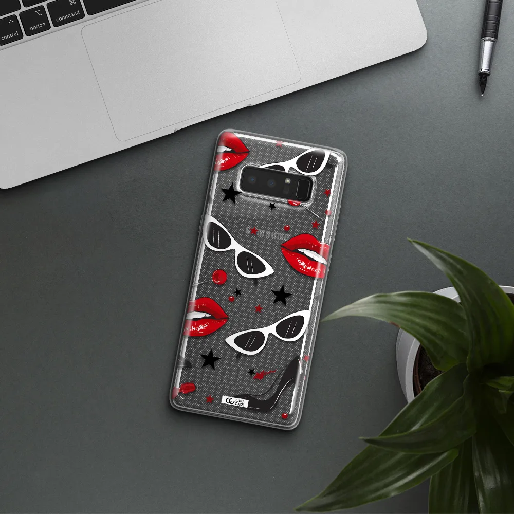 Red Lips Samsung Note 8 Clear TPU Case