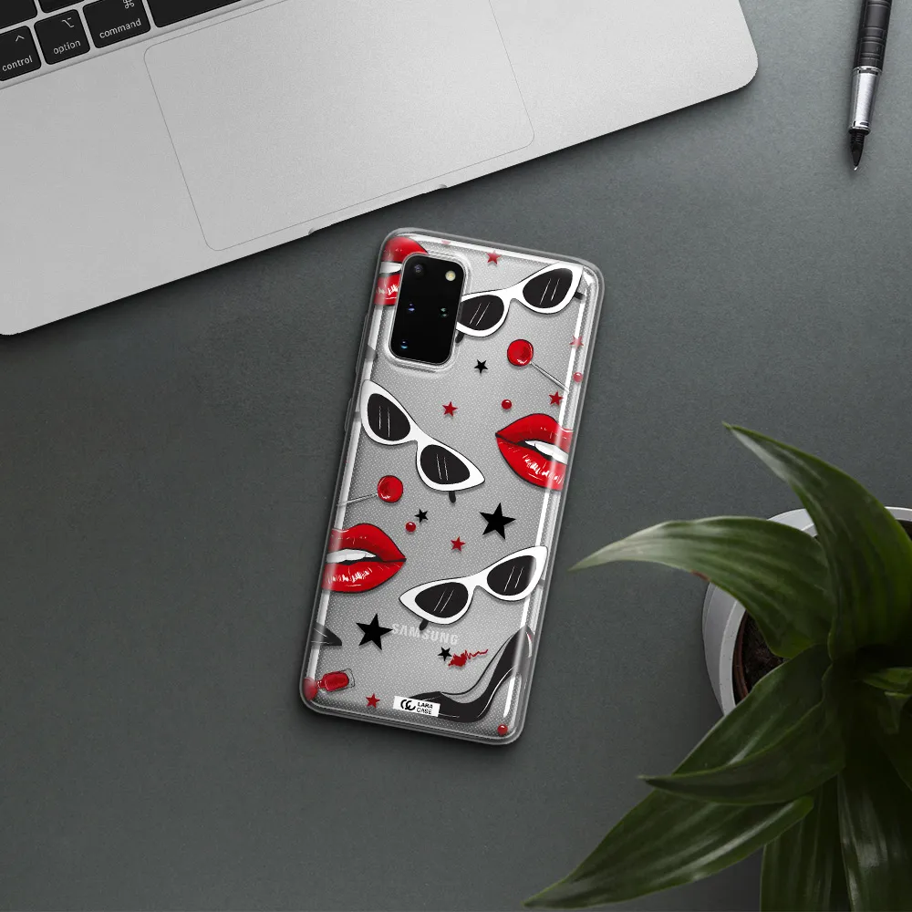 Red Lips Samsung S 20 Plus Clear TPU Case