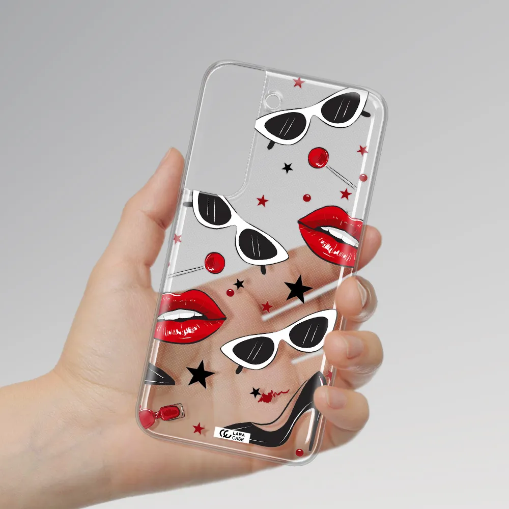 Red Lips Samsung S 22 Plus Clear TPU Case