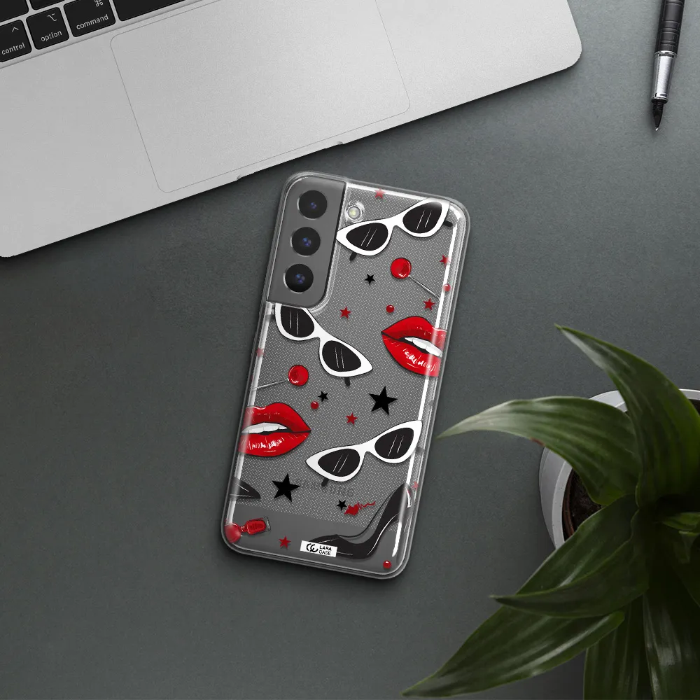 Red Lips Samsung S 22 Plus Clear TPU Case