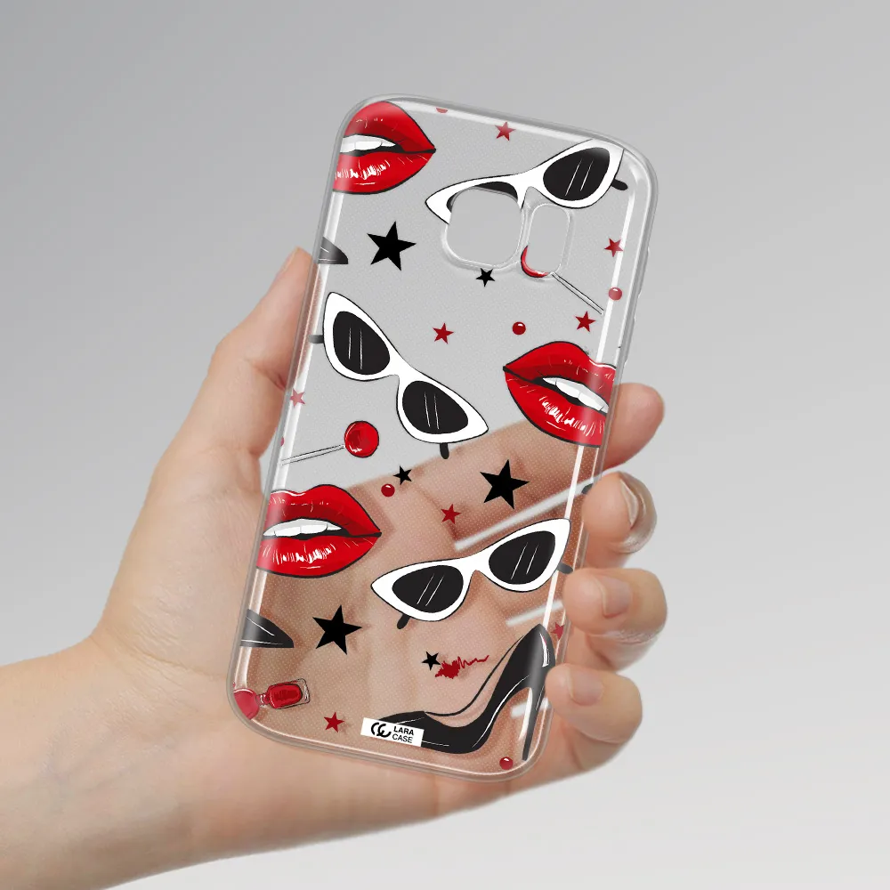 Red Lips Samsung S 7 Clear TPU Case