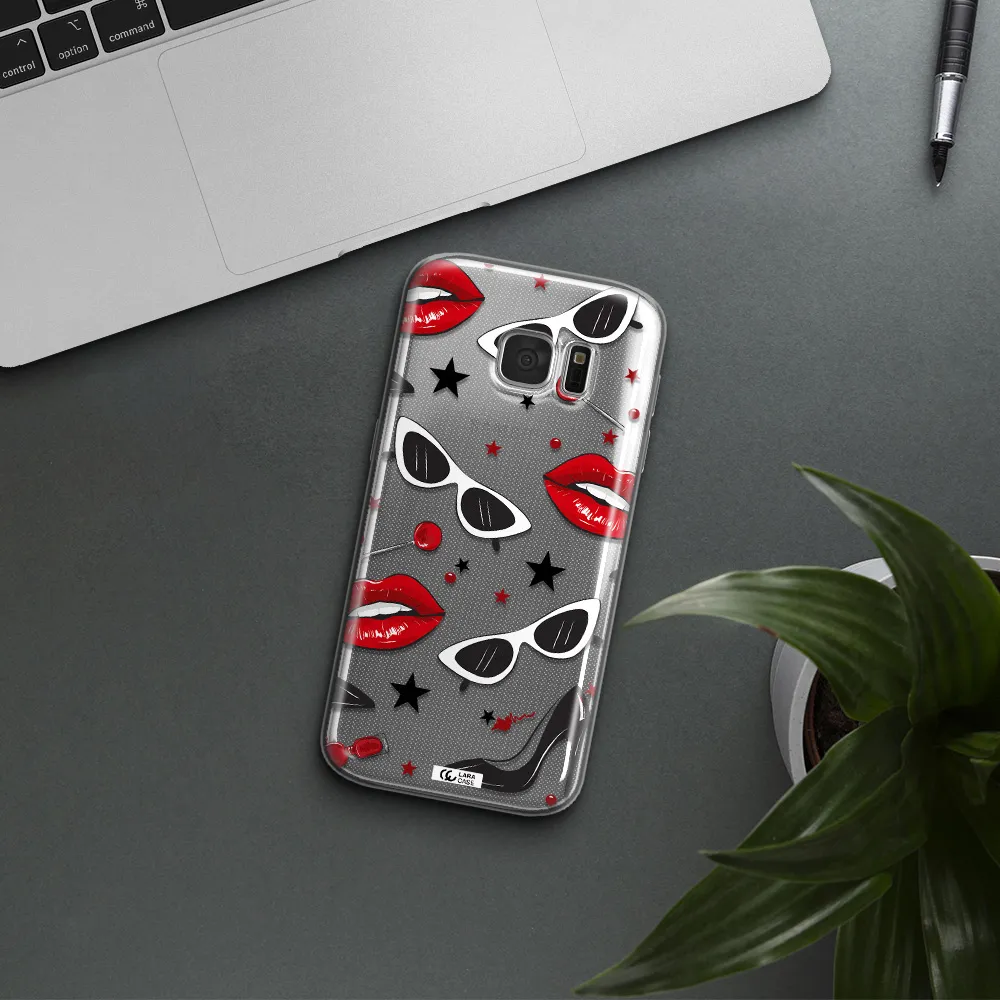 Red Lips Samsung S 7 Clear TPU Case