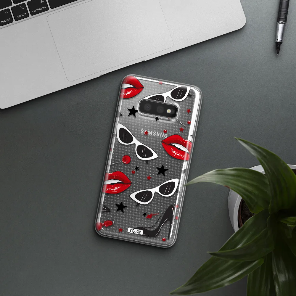 Red Lips Samsung S10e Clear TPU Case