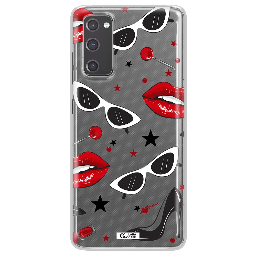 Red Lips Samsung S20 Fe Clear TPU Case