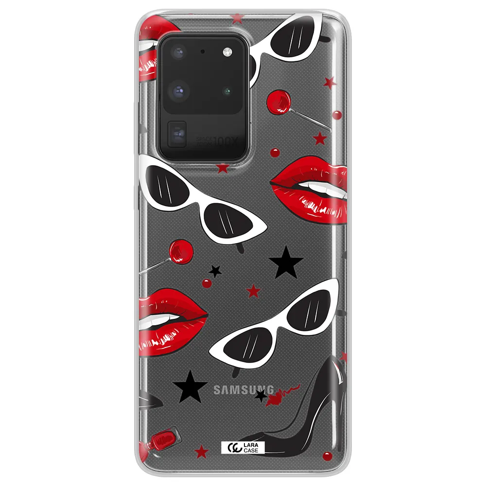 Red Lips Samsung S20 Ultra Clear TPU Case